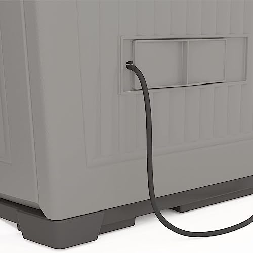 Suncast 130-Gallon Backyard Oasis Basic Unit Lockable Outdoor Storage Cabinet, Peppercorn, Made in The USA