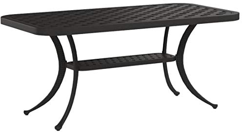 Crosley Furniture Sedona Weather Resistant Cast Aluminum Outdoor Coffee Table for Patio, Deck, Porch, Black