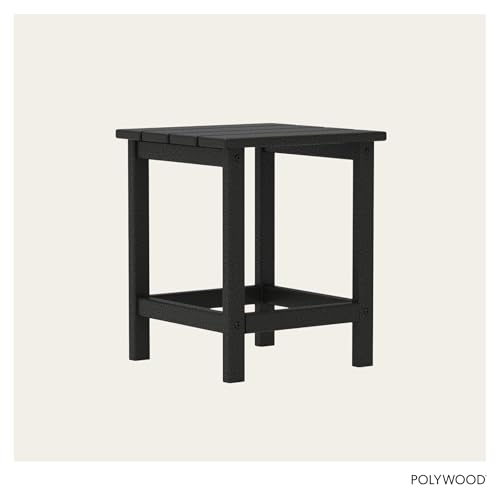 POLYWOOD Long Island 18" Side Table, Black