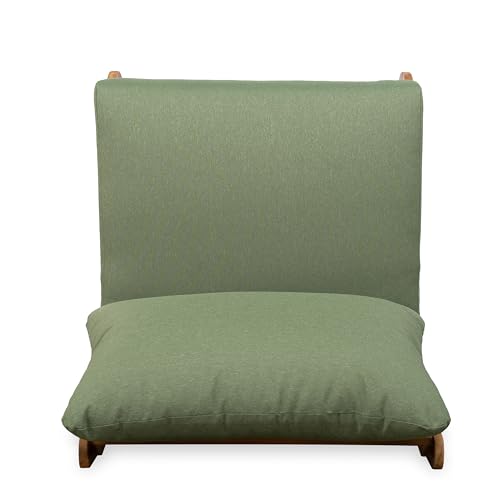 Christopher Knight Home Poppy Outdoor Club Chair with Water Resistant, Acacia Wood Lounge Chair Outdoor, Patio Low Profile Accent Chair, Comfy Reading Chair for Garden Backyard, Teak + Green