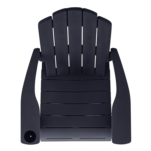 Keter Kiawah Adirondack Chair, Weather‑Resistant Resin Outdoor Patio Chair, Ergonomic Design, All‑Weather Seating for Garden, Deck & Backyard, Midnight Navy
