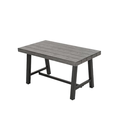 Grand patio Outdoor Coffee Table, 32 Inch Side Table Modern Rectangle with Faux Wood Tabletop Fits with Conversation Set