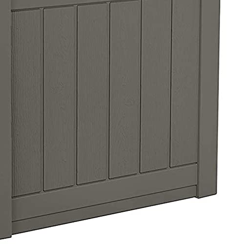 Suncast Outdoor Storage Box - 22 Gallon Stone Gray Resin Outdoor Deck Box with Seat, Weatherproof Patio Storage Bin Container for Keeping Cushions, Tools, & Towels for Pool, Yard, & Garden