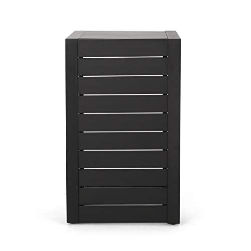 Christopher Knight Home Jesse Coral Outdoor Modern Aluminum C-Shaped End Table, Matte Black