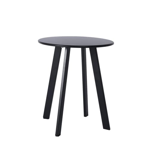 Meluvici Outdoor Patio Coffee Table Set of 2, Weather Resistant End Table, Round Nesting Tables for Living Room Balcony Office,Black