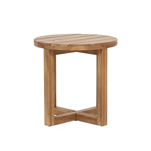 Hamel Outdoor Circular Side Table - Acacia Wood - Teak