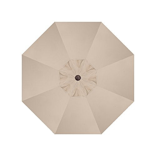 Treasure Garden 9ft Patio Umbrella - Outdoor Furniture Market Umbrella – Deluxe Auto-Tilt – Bronze Aluminum Frame (Sunbrella, Antique Beige)