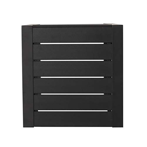 Christopher Knight Home Jesse Coral Outdoor Modern Aluminum C-Shaped End Table, Matte Black