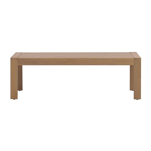 Christopher Knight Home Zunzi 8-Seater Patio Furniture Set with Removable Cushion, 5 Piece Outdoor Acacia Wood Conversation Set, Wooden Outdoor Sectional Sofa Set with Coffee Table, Cream+Light Teak