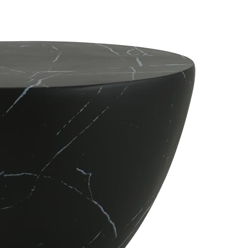 Christopher Knight Home Outdoor Side Table,Hourglass Shape Side Table,Patio Garden Stool Coffee End Table,Decorative Garden Stool for Patio,or Balcony,Lightweight Concrete Material,Black Marble