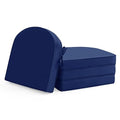 Summsun Outdoor Chair Cushions Set of 4: Waterproof Patio Furniture Cushions - 17 x 16 Inch Non Slip Round Corner Seat Cushion Pads with Removable Cover for Garden Yard Lawn, Navy Blue