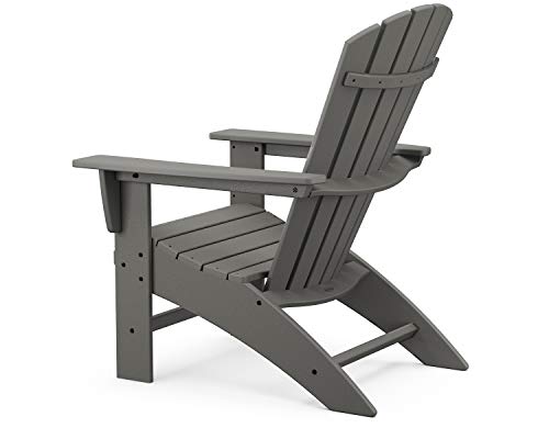 POLYWOOD Nautical Curveback Adirondack Chair, HDPE Outdoor Patio Furniture for Deck, Pool, Garden, Made in USA