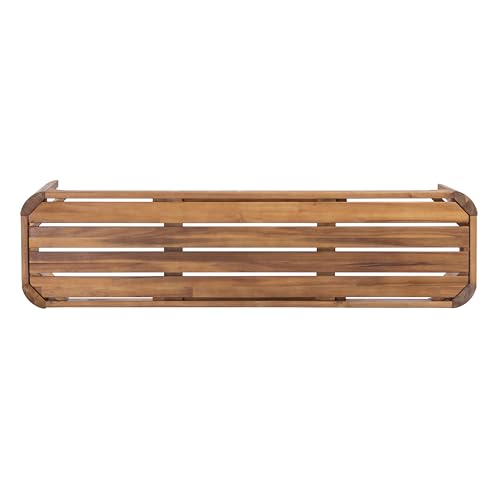Christopher Knight Home Outdoor Acacia Wood Bench 57.25", Patio Bench Seating for 2-3 People, Solid Wood Garden Bench with Slatted Seat for Patio Deck Backyard Entryway, Teak