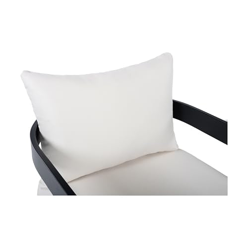 Christopher Knight Home Lula Aluminum Lounge Chair Outdoor Set of 2 with Removable Cushion, Metal Frame Patio Accent Chair, Patio Garden Comfy Reading Chair, Beige+Black