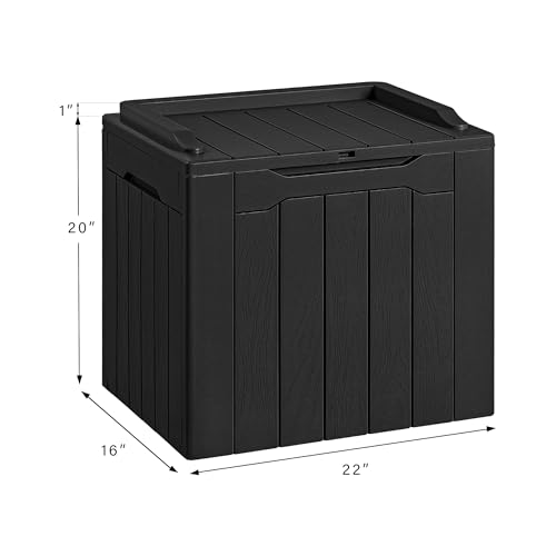 Devoko 30 Gallon Resin Deck Box Waterproof Outdoor Storage Box for Patio Furniture Pool Accessories Indoor Storage for Cushion Garden Tools (30 Gallon, Black)
