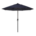 California Umbrella 12-Year Protection 9-Ft Outdoor Patio Umbrella, Sunbrella Fade-Resistant Acrylic Fabric, Auto Tilt and Crank, Heavy-Duty Aluminum Frame/ Reinforced Ribs, Bronze Pole,Navy