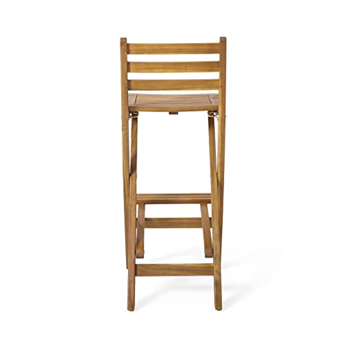 Christopher Knight Home Tundra Outdoor Foldable Wood Barstool Set, 2-Pcs Set, Natural