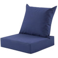 MuaMelop Outdoor Deep Seat Cushion Set, 24x24 Inch Water-Resistant & Fade-Resistant Outdoor Chair Cushions, Patio Furniture Cushions with Removable Cover for Patio Chair, Sofa,Navy Blue (Set of 1)