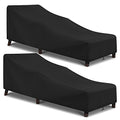 Arcedo Patio Chaise Lounge Cover Waterproof 2 Pack, Lounge Chair Covers for Outdoor Pool Lounger and Patio Furniture, 80" x 30" x 26" H, Black