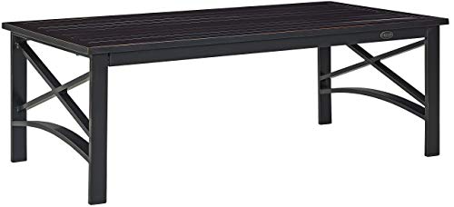Crosley Furniture Kaplan Weather Resistant Metal Outdoor Coffee Table for Patio, Deck, Porch, Oiled Bronze