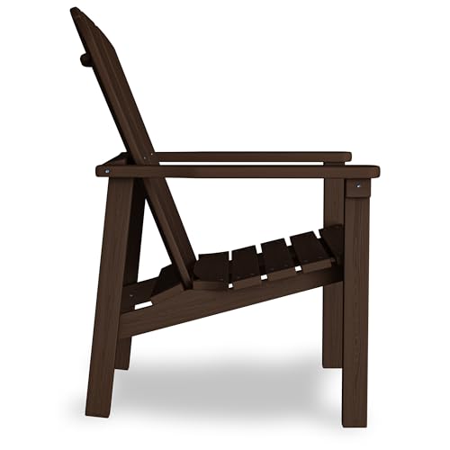 nevilywood Compact Stackable Adirondack Chairs Set of 4, 26.3" Wide HDPE Outdoor Patio Chairs - Durable, Space-Saving Design for Porch, Lawn or Garden, Coffee