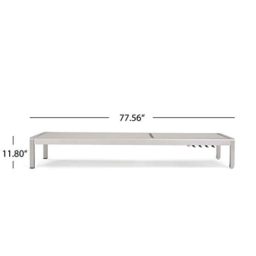 Christopher Knight Home Outdoor Aluminum Chaise Lounge, Set of 2, Grey