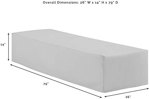 Crosley Furniture Patio Furniture Covers, Waterproof Outdoor Chaise Lounge Cover for Backyard, Gray