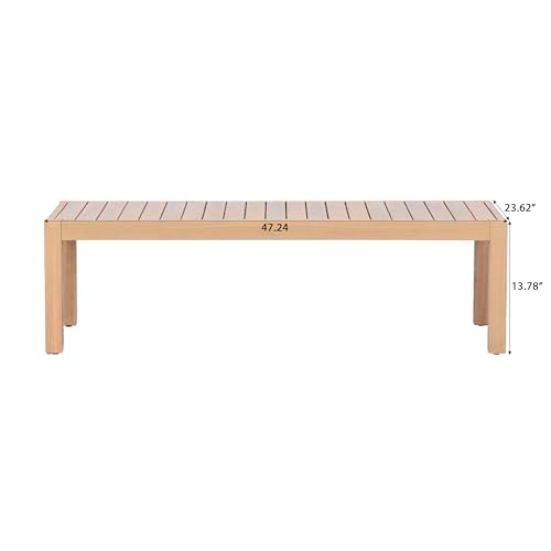 Christopher Knight Home Galliard Outdoor Coffee Table for Patio Furniture Set, Heavy Duty Acacia Wood Accent Table, Rectangular Outdoor Table, Slat Panel Side Table for Yard Garden Porch, Light Teak