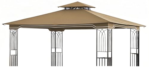 SCOCANOPY Replacement Gazebo Canopy Compatible with 10 x 12 Regency II Patio Gazebo Model L-GZ798PST,A101004104,A101004105 (Beige)
