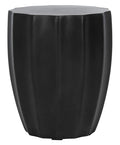 SAFAVIEH Outdoor - Jaslyn Accent Stool - Black Concrete - Modern Sculptural Drum Design - Ideal for Living Room, Patio, Deck, Sunroom, 15.3" W x 15.3" D x 17.7" H (VNN1010C)