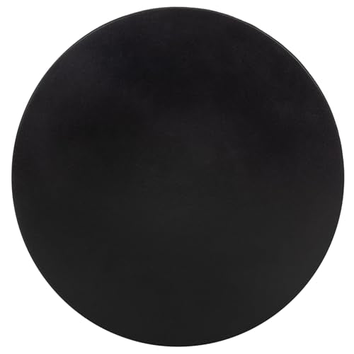 SAFAVIEH Outdoor - Athena Accent Stool - Black Concrete - Sculptural Drum Design - Ideal for Living Room, Patio, Deck, Sunroom, 14.9" W x 14.9" D x 17.7" H (VNN1011C)