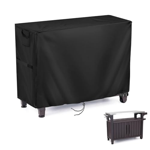 Jungda Prep Table Cover for 52 Inch Keter Unity XL Portable Outdoor Table and Storage Cabinet, Outdoor Bar Tables Cover Waterproof Heavy Duty for Patio Grill Tables