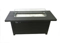 PrimeGlo 54'' Propane Fire Pit Table with Lid, Wind Screen, Fire Glass, Cover Included, Rectangular Fire Pit Table, 50000BTU, Black Mocha Finish