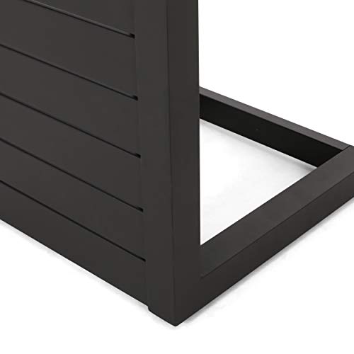 Christopher Knight Home Jesse Coral Outdoor Modern Aluminum C-Shaped End Table, Matte Black