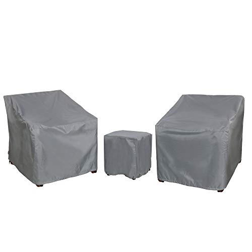 Baner Garden Patio Furniture Covers,Outdoor Furniture Cover Waterproof,Patio Furniture Set Covers for 3 Piece Outdoor Bistro,Patio Sofa Covers Set for 2 Chairs and Coffee Table,Grey