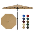 Garvee 9 ft Patio Umbrella - 8 Sturdy Ribs Outdoor Table Umbrella with Crank Lift & Push Button Tilt - Market Umbrella for Pool, Deck, Yard, Garden - Tan