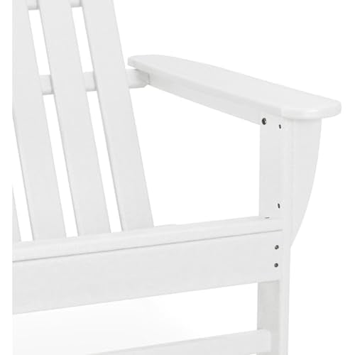 Hanover Classic Adirondack Chair, All-Weather HDPE Outdoor Furniture, Eco-Friendly, Durable Outdoor Patio Seating, White