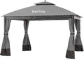 JANCANOPY Replacement Gazeb Cover for 10X12Ft Oakmont Gazebo L-GZ1188PST-A,Pinehurst Gazebo L-GZ1188PST, Gray