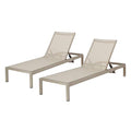 Christopher Knight Home Outdoor Aluminum Chaise Lounge, Set of 2, Grey