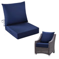 IASEAHK Outdoor Chair Cushions, 24 x 24 Inch Outdoor Cushion for Patio Furniture, Patio Chair Cushion, Waterproof & Fade Resistant Deep Patio Furniture Cushions Set with Handle and Ties, Navy Blue