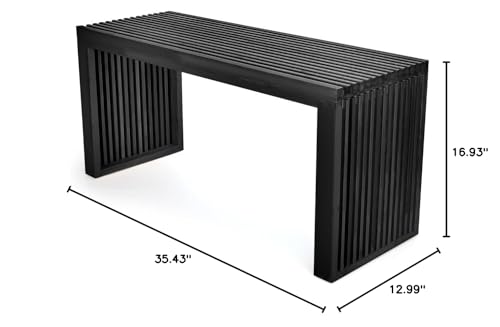 APRTAT Bamboo Dining Bench, 35 inch Farmhouse Decor Indoor Kitchen Table Bench, Entryway Shoe Rack Bench Solid Bamboo Benches for Living Room, Hallway, Bedroom, Bathroom