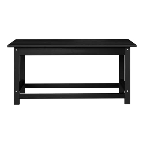 WestinTrends Malibu Outdoor Coffee Table, 35" x 17.5" All Weather Poly Lumber Patio Adirondack Coffee Table for Garden Lawn Porch Balcony, Black