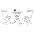 SAYA KIJI Indoor/Outdoor 3-Piece Foldable Bistro Set, Folding Outdoor Patio Furniture Sets, 2 Chairs and 1 Table, Weather-Resistant Outdoor/Indoor Conversation Set for Patio, Yellow, White, US001