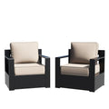 Qsoer Outdoor Aluminum Furniture, Patio Chairs with 6" Thick Removable Cushions, All-Weather Metal Frame, Deep Setting for Garden, Poolside and Porch
