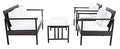Safavieh Outdoor Collection Garnen Wicker Cushion 4-Piece Living Set PAT7714C, Brown/White