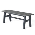 VINGLI 47” Outdoor Bench Garden Bench HDPE Porch Bench w/Metal Legs, Poly Lumber Patio Bench, 660 LBS Capacity Outdoor Backless Bench(Grey)