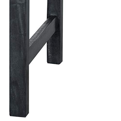 SAFAVIEH Outdoor Patio Furniture Collection – Brentwood Dark Slate Grey Distressed Acacia Wood Bench with Silver Accents, Classic Outdoor Seating for Porch or Garden (PAT6732K)