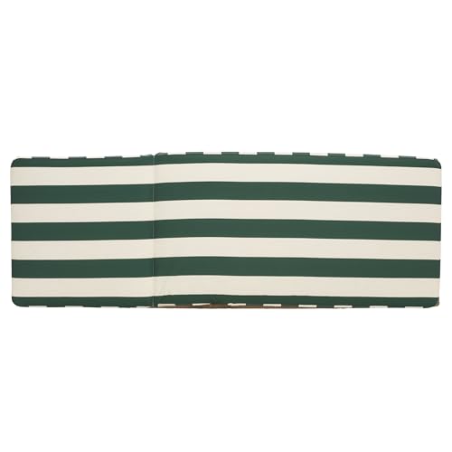 SAFAVIEH Outdoor Patio Furniture Collection - Callan Heather Tan Rope Chaise Lounge Chair, Hunter Green Stripe Cushion, 6 Reclining Positions, Fully Assembled (PAT7547H)