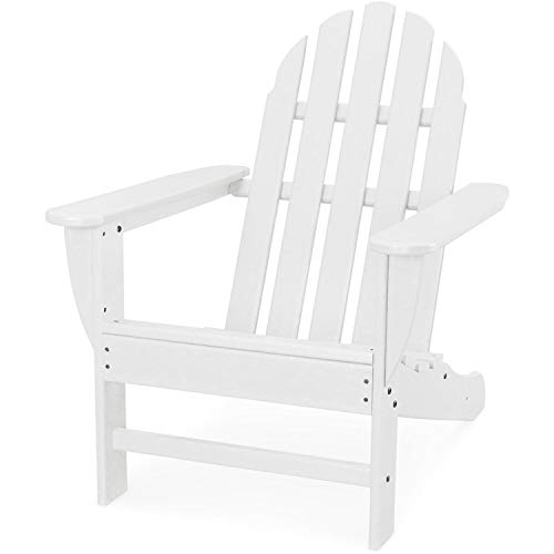 Hanover Classic Adirondack Chair, All-Weather HDPE Outdoor Furniture, Eco-Friendly, Durable Outdoor Patio Seating, White