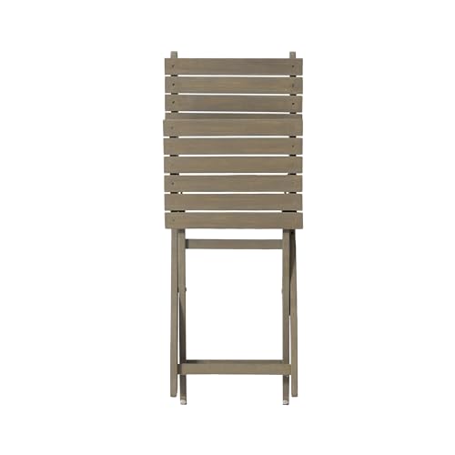 Christopher Knight Home Westmo Outdoor 2 Seater Half-Round Folding Acacia Wood Bistro Set, Gray